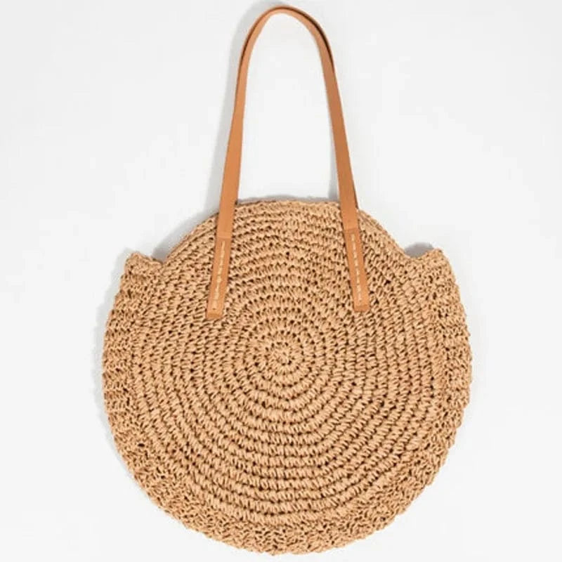 Sac de plage en Osier Naturel Tressé à la Main