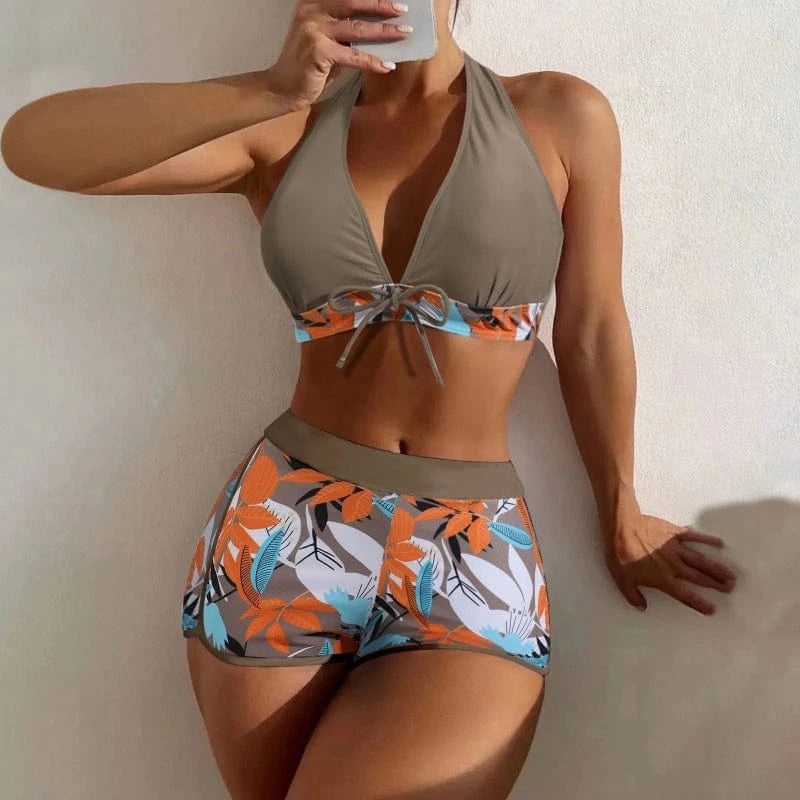 Bikini Short Sexy à Imprimé Floral