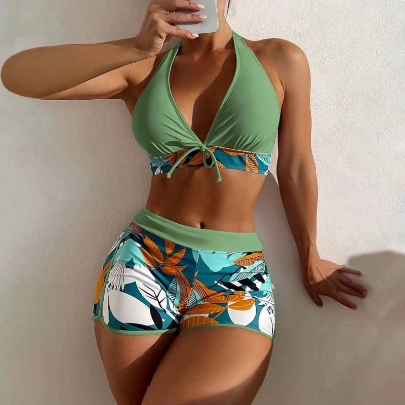 Bikini Short Sexy à Imprimé Floral