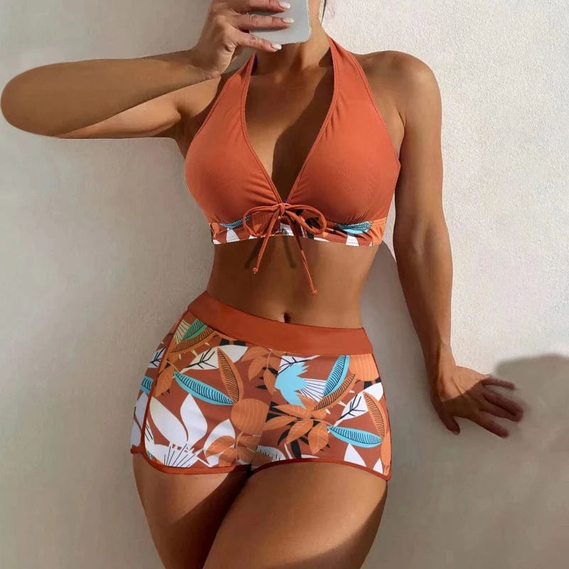 Bikini Short Sexy à Imprimé Floral