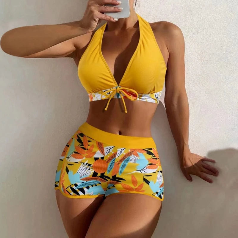 Bikini Short Sexy à Imprimé Floral