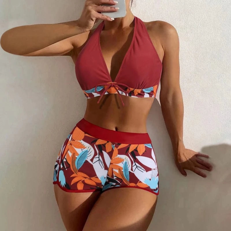 Bikini Short Sexy à Imprimé Floral