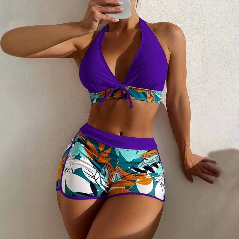 Bikini Short Sexy à Imprimé Floral