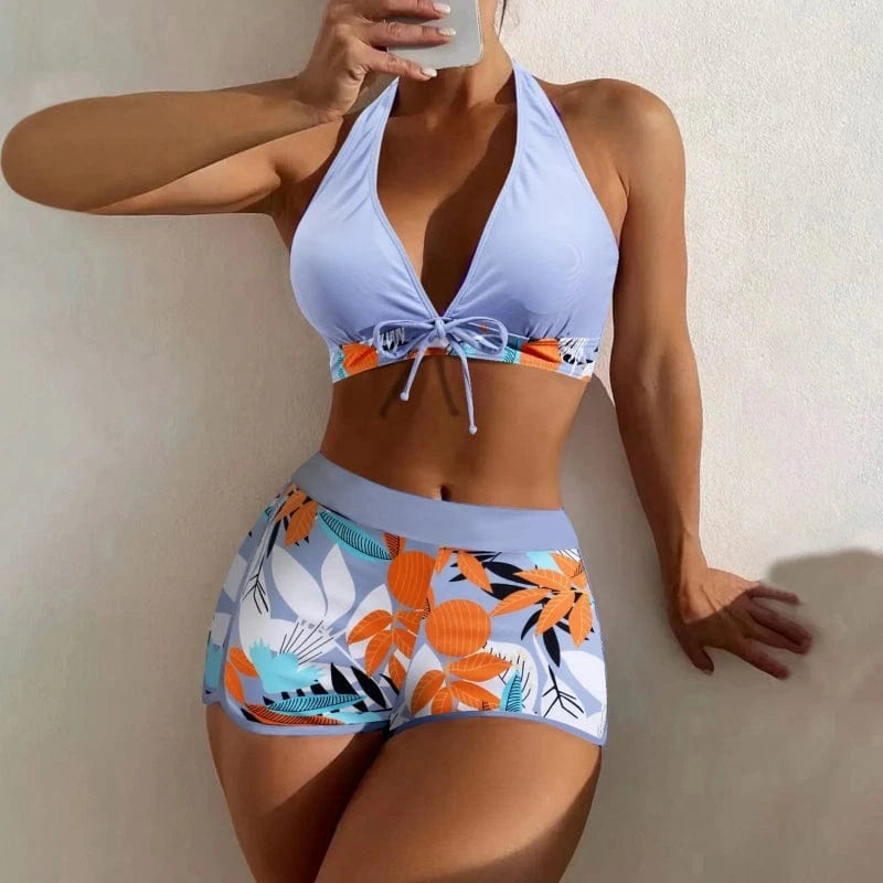 Bikini Short Sexy à Imprimé Floral