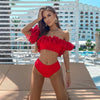 Bikini Taille Haute à Volant