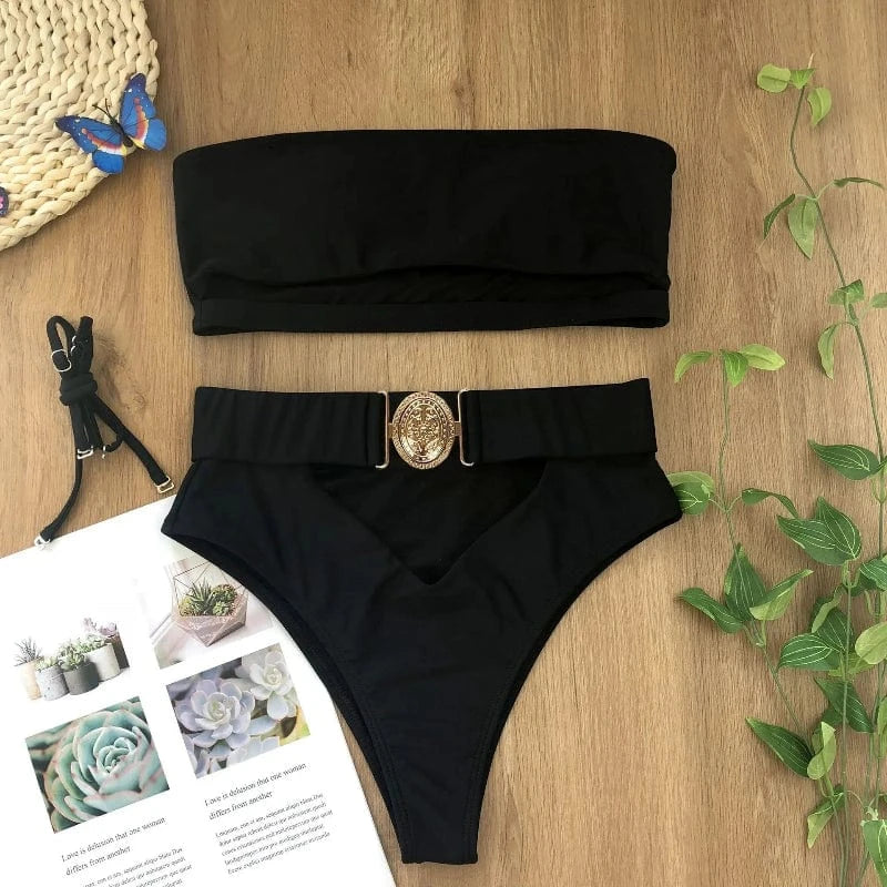 Bikini Taille Haute avec Ceinture