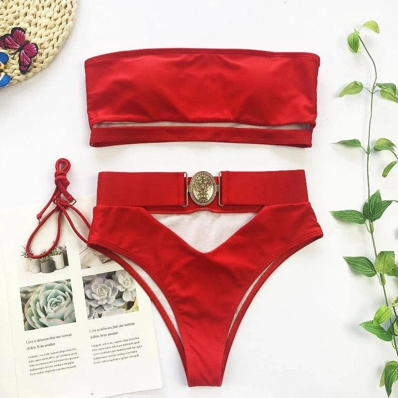 Bikini Taille Haute avec Ceinture