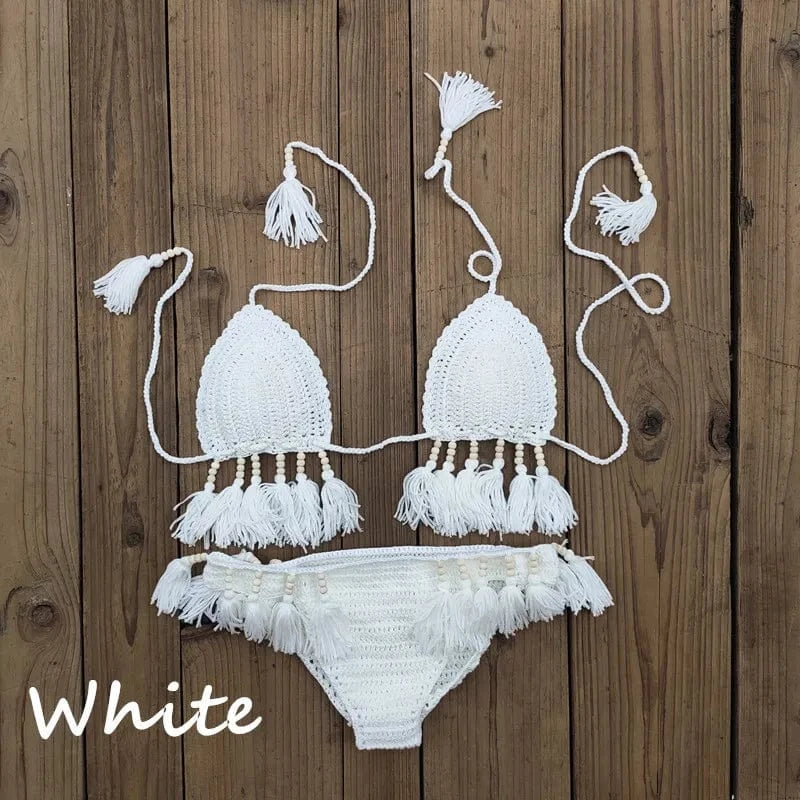Bikini Taille Haute avec Pompons