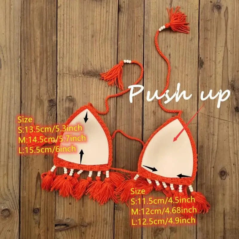 Bikini Taille Haute avec Pompons