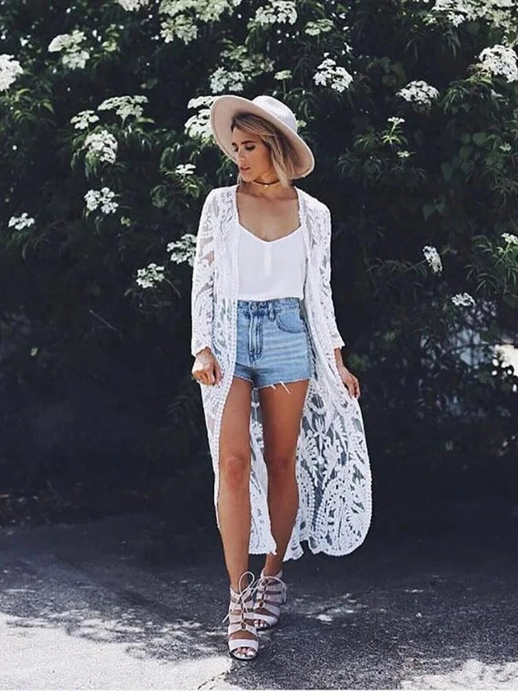 Caftan De Plage Dentelle Gemma