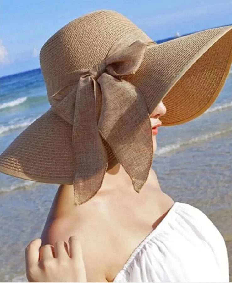 Chapeau en Paille Souple à Larges Bords