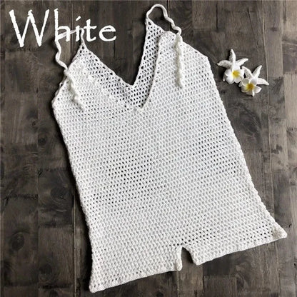 Combi Short de Plage Sexy Résille au Crochet