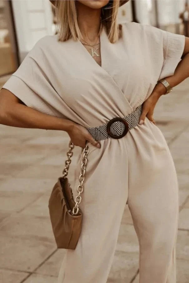 Combinaison d'été Col V à Manches Courtes