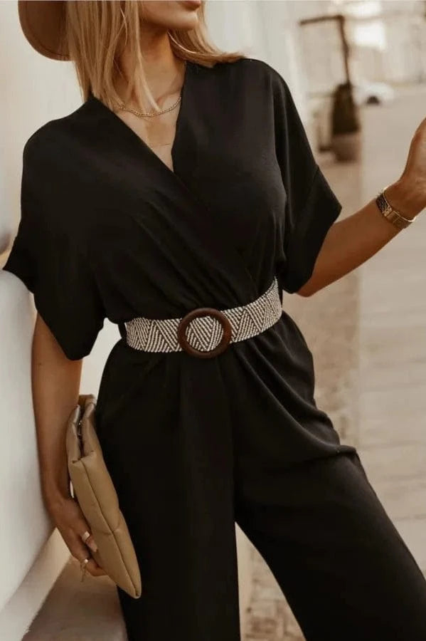 Combinaison d'été Col V à Manches Courtes