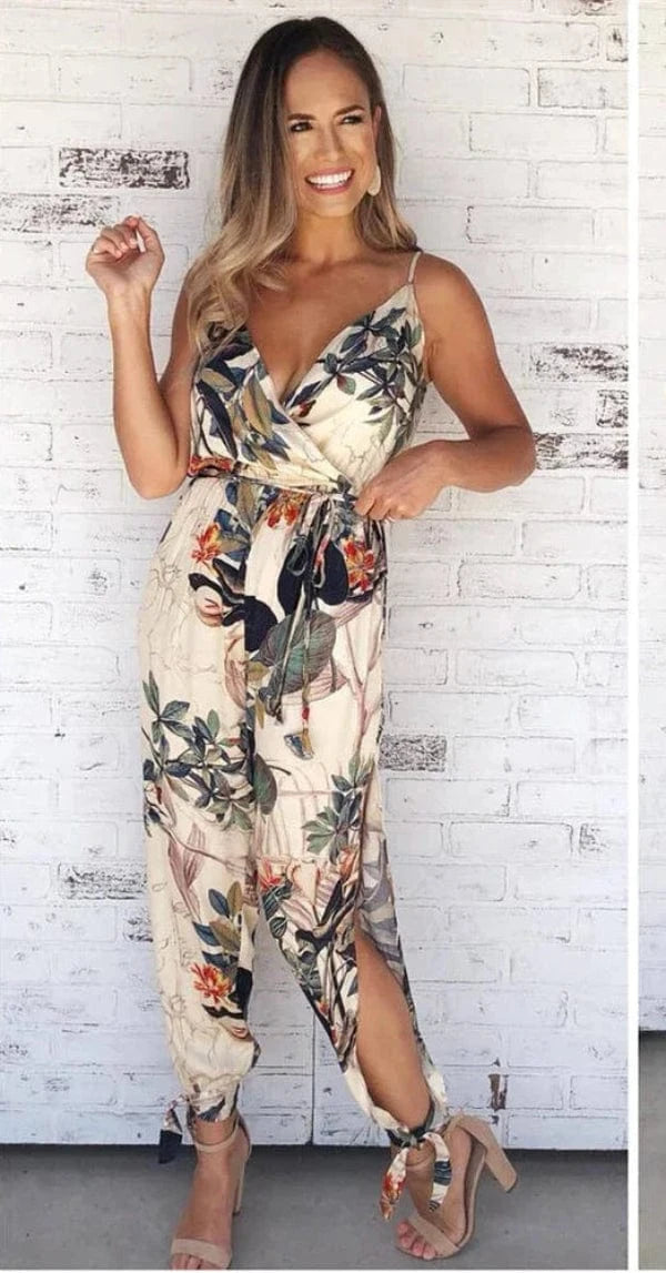 Combinaison Décontractée à Imprimé sans Manche