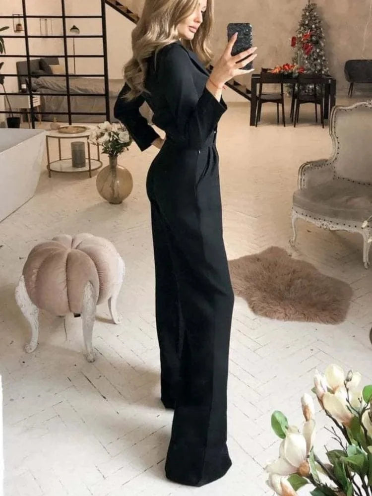 Combinaison Élégante à Manches Longues