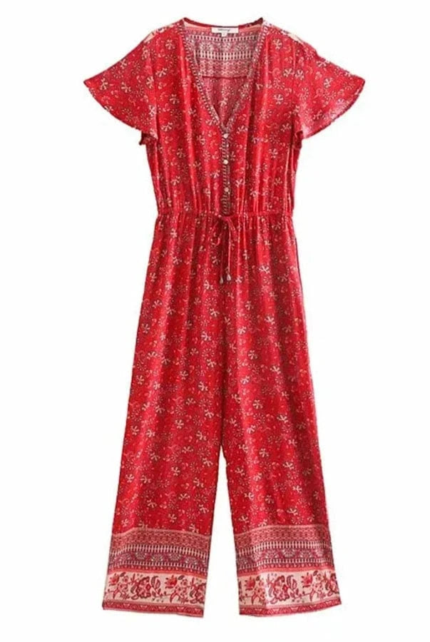 Combinaison Longue à Imprimé Floral