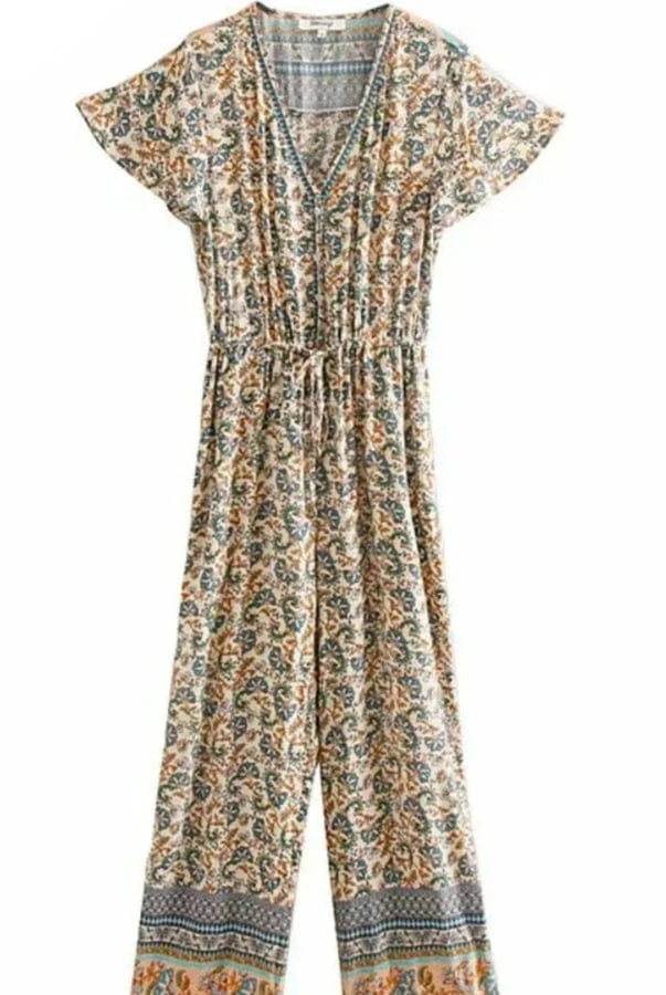 Combinaison Longue à Imprimé Floral