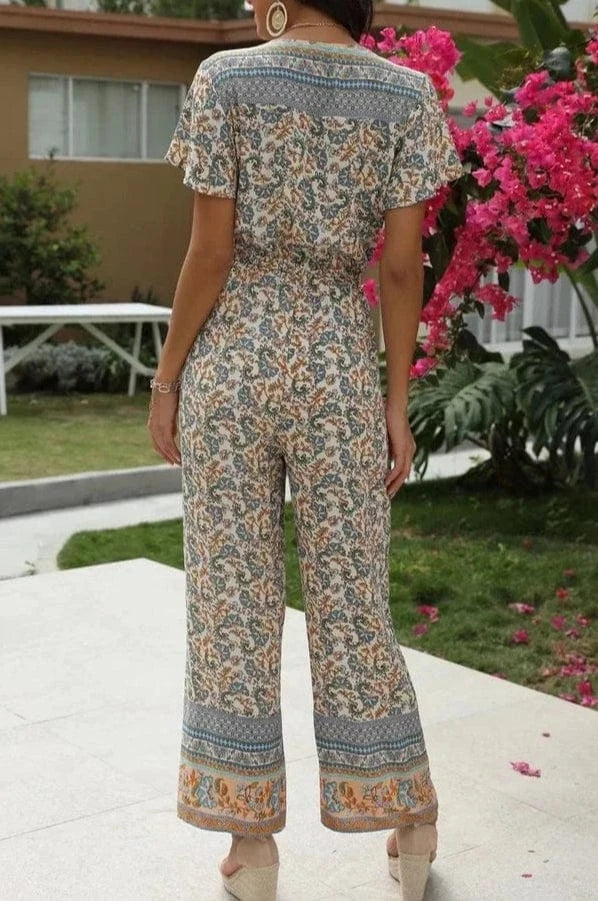 Combinaison Longue à Imprimé Floral