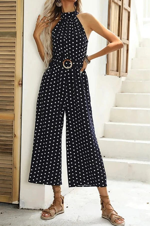 Combinaison Longue Taille Haute à Pois