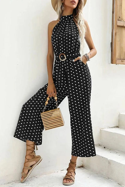 Combinaison Longue Taille Haute à Pois