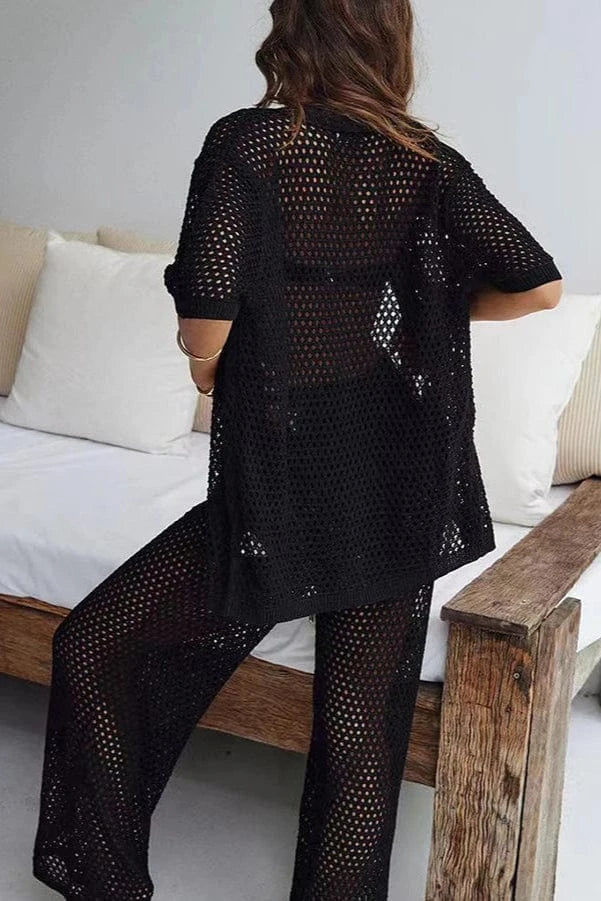 Ensemble 2 Pièces à Pantalon Taille Haute