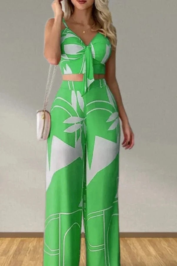 Ensemble 2 Pièces Élégant à Imprimé