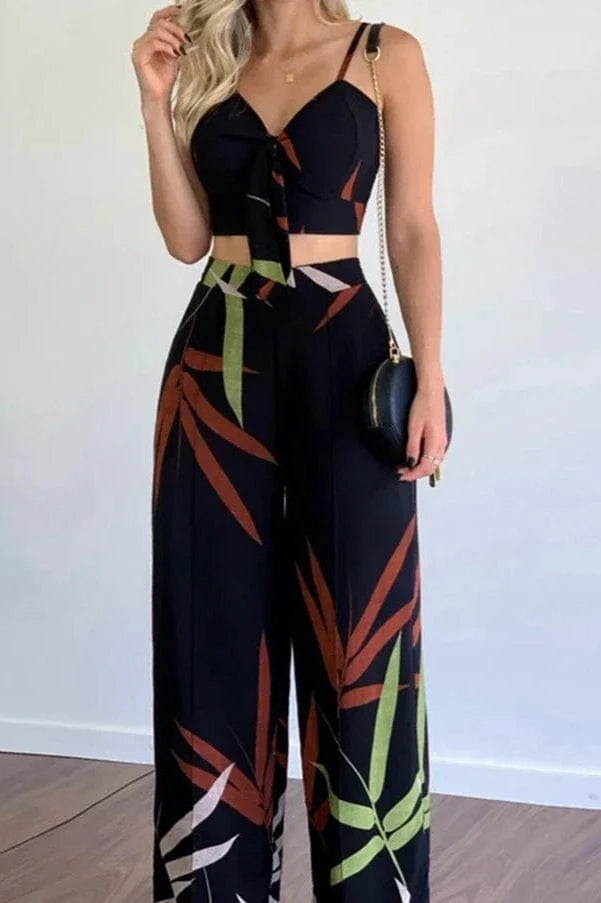 Ensemble 2 Pièces Élégant à Imprimé