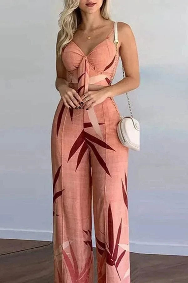 Ensemble 2 Pièces Élégant à Imprimé