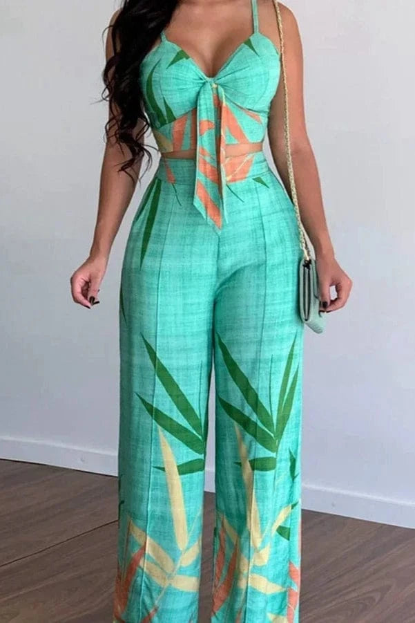 Ensemble 2 Pièces Élégant à Imprimé