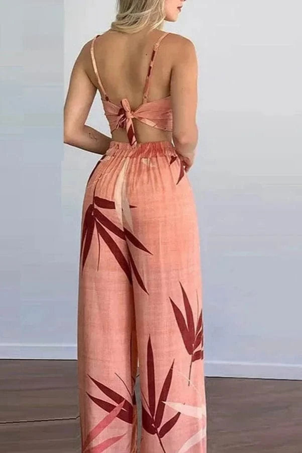 Ensemble 2 Pièces Élégant à Imprimé