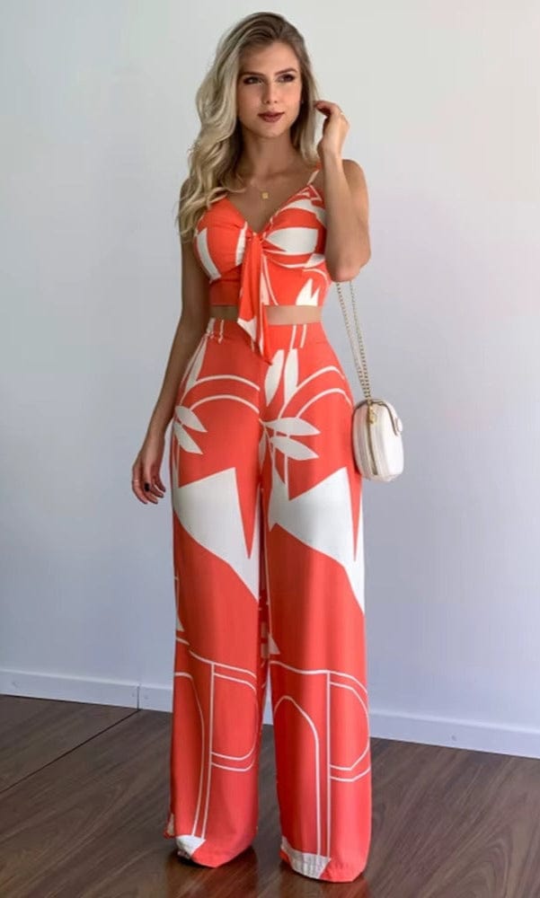 Ensemble 2 Pièces Élégant à Imprimé