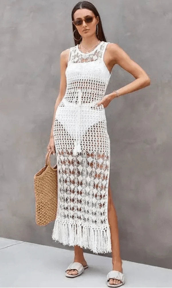 Longue Robe de Plage en Dentelle Matilda