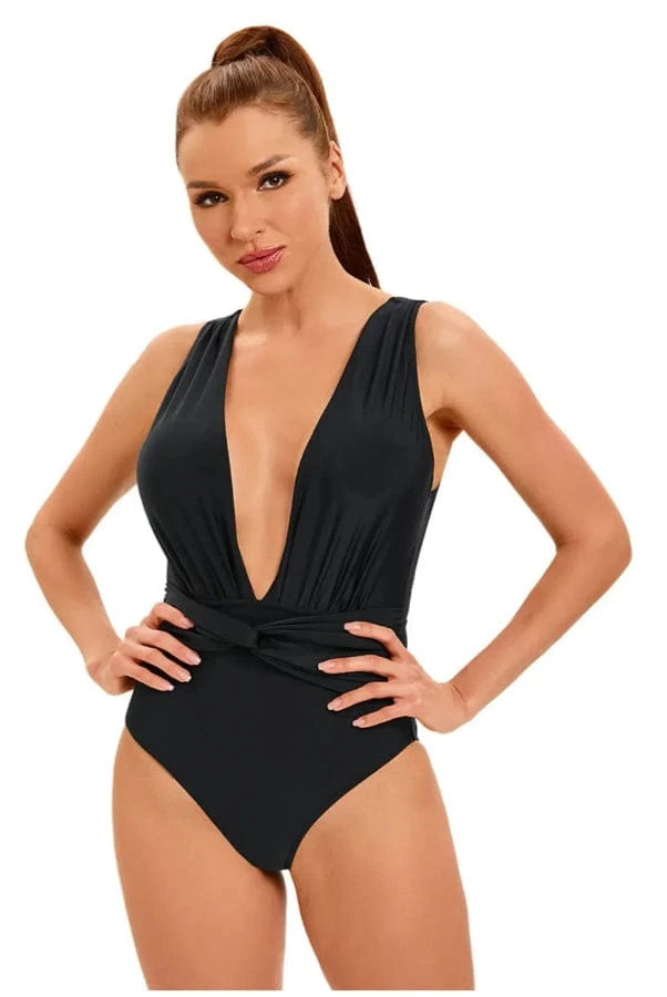 Maillot de Bain Une Pièce Décolté Noir