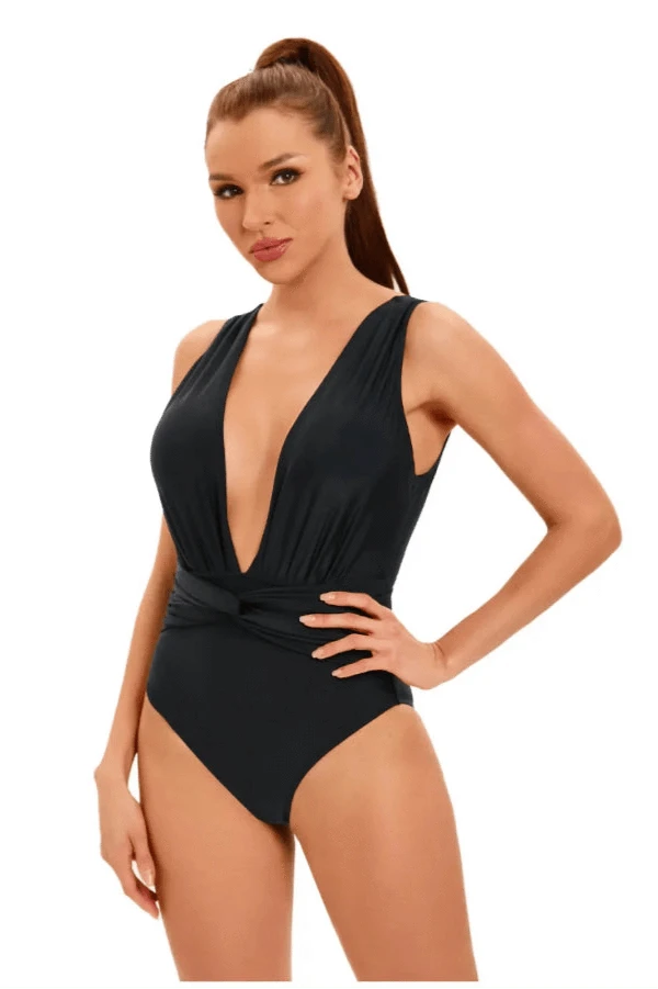 Maillot de Bain Une Pièce Décolté Noir