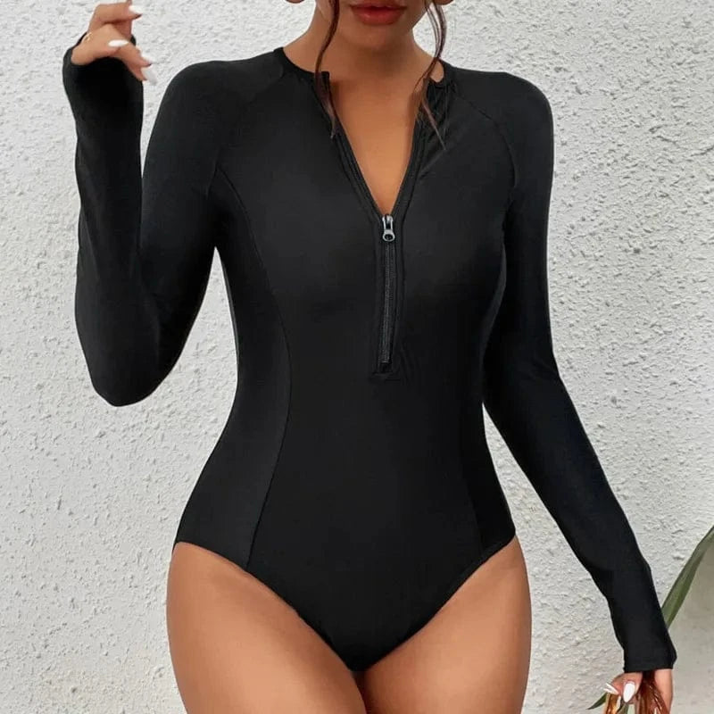 Maillot de Bain une Pièce Manche Longue