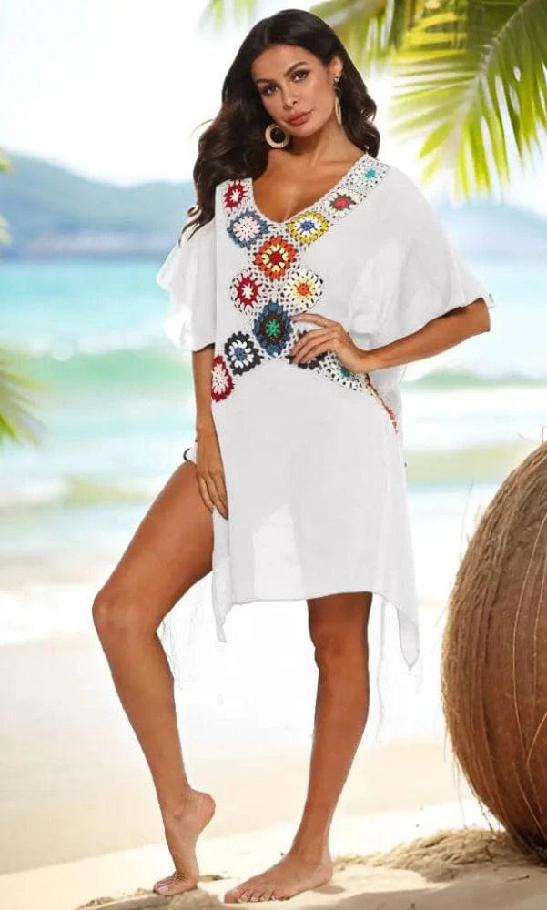 Poncho de Plage Cover-up Blanc