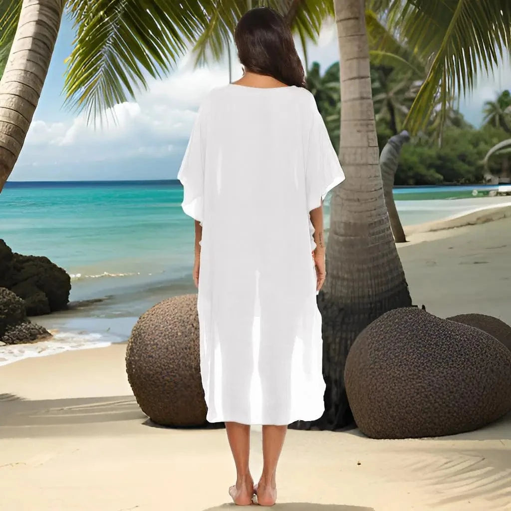 Poncho de Plage Cover-up Blanc