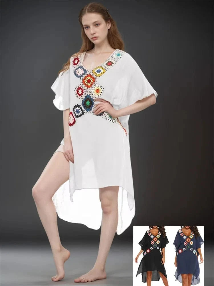 Poncho de Plage Cover-up Blanc