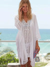 Poncho de Plage en Dentelle Florale