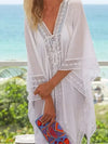 Poncho de Plage en Dentelle Florale
