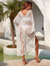 Robe de Plage Blanche Brodée