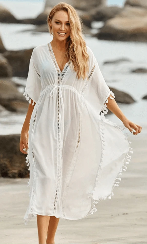 Robe de Plage Blanche Cover-up