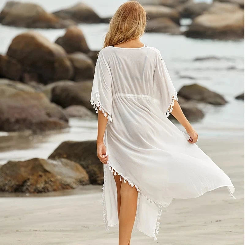Robe de Plage Blanche Cover-up
