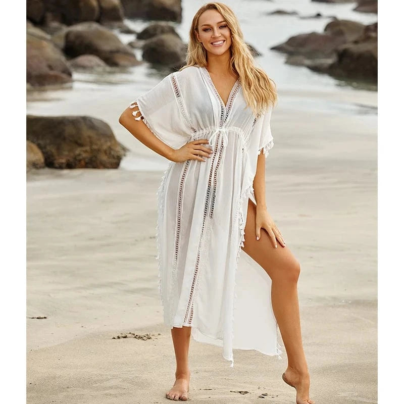 Robe de Plage Blanche Cover-up