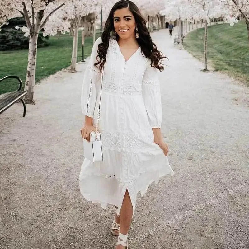 Robe de Plage Blanche Femme