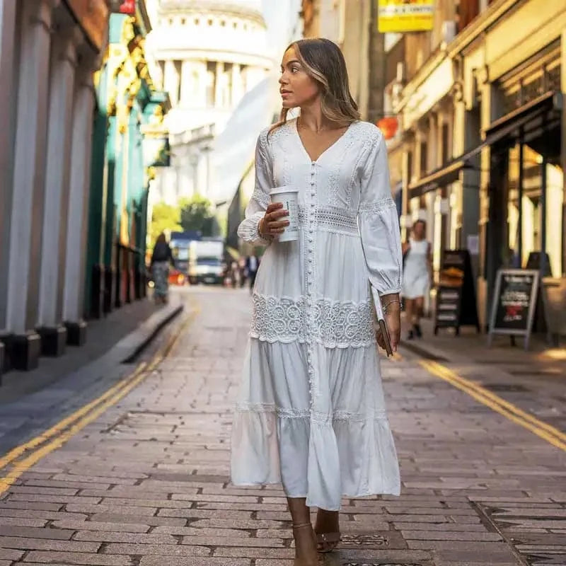 Robe de Plage Blanche Femme