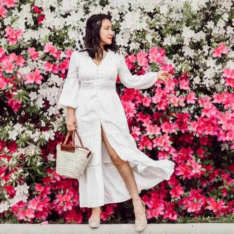 Robe de Plage Blanche Femme