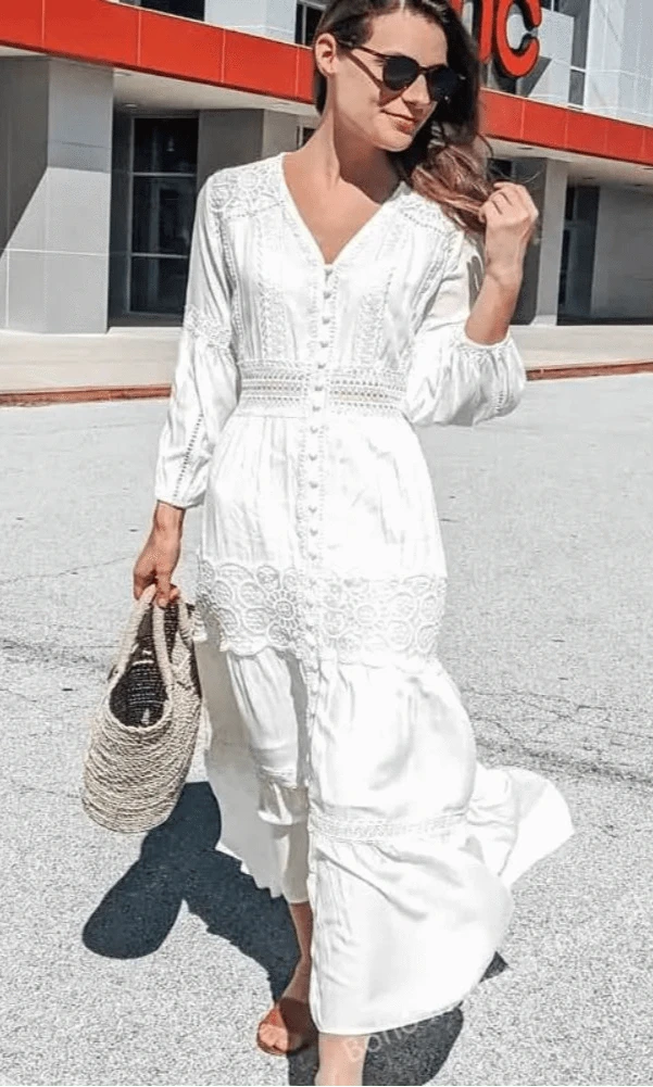 Robe de Plage Blanche Femme