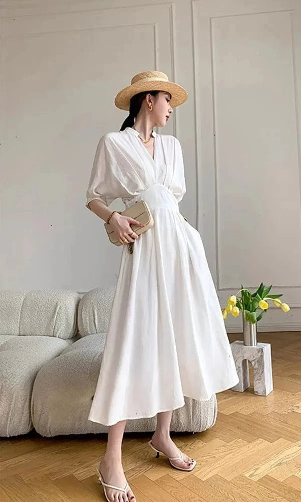 Robe de Plage Blanche Vanille